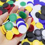 Darovly 600Pcs Plastic Poker Mini Chips in 6 Colors Bulk Poker Card Game Chips for Game Play Learning Math Counting Kids Teaching Rewards（2.2CM in Diameter）