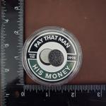 LETS GO CORNHOLE Pay That Man His Money Poker Card Protector Good Luck Charm Trinket, Teddy KGB Design, 1998 Edition Rounder Players Great Gift