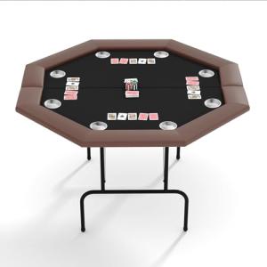 PeacefulHues 8-Player Octagon Poker Table with Foldable Legs & Cup Holders, Professional Texas Hold'em, Blackjack Casino Game Table for Home, Parties & Card Nights