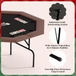 PeacefulHues 8-Player Octagon Poker Table with Foldable Legs & Cup Holders, Professional Texas Hold'em, Blackjack Casino Game Table for Home, Parties & Card Nights