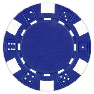 DA VINCI 50 Clay Composite Dice Striped 11.5 gram Poker Chips, Blue