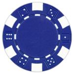 DA VINCI 50 Clay Composite Dice Striped 11.5 gram Poker Chips, Blue