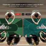 YUZPKRSI 70 x 35 Inch Poker Mat, 8 Players Texas Hold'em Poker Rubber Mat Poker Topper for Tables, Folding Portable Poker Table Top Layout w/Carrying Bag for Poker Games, Blackjack, Casino