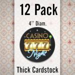 Poker Chip Coasters - 12 Casino Drink Coasters - Cardstock Disposable Table Coasters for Casino Party Decorations, Casino Birthday, Las Vegas Party, Poker Party, Game Night - Table Decoration