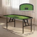 Soozier Poker Table Foldable, 72" Portable Folding Casino Blackjack Table for 8 Players, 220 LBS Capacity, Felt Surface, Cup Holders, Chip Tray, Dealer Spot, Padded Rails for Texas Holdem Game, Green