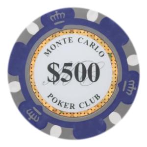 Brybelly Monte Carlo Premium Poker Chips (50-Pack) Heavyweight 14-Gram Clay Composite ($500 Purple)
