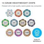 Brybelly Monte Carlo Premium Poker Chips (50-Pack) Heavyweight 14-Gram Clay Composite ($500 Purple)