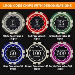 300 Chips Professional Poker Chip Set with Aluminum Case, 11.5 Gram Composite Clay Chips, 2 Decks of Cards, 5 Dice & Dealer Button - Perfect for Texas Holdem, Blackjack, Casino Night (300 pcs)