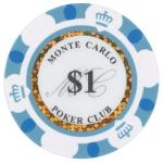 Gamers Lounge Monte Carlo 14-gram Poker Chips (100-pack) - Premium Heavyweight Clay Composite ($1 White)