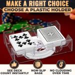 Playing Cards Holder Rotating 360° – Compact Plastic Playing Card Tray for Easy Access 2 Decks with Smooth Rotation | Organizes Multiple Decks for Canasta, Poker & More, Great for Valentines Day Gift