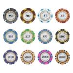 Gamers Lounge Monte Carlo 14-gram Poker Chips (100-pack) - Premium Heavyweight Clay Composite ($1 White)