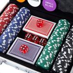 Poker Chip Set - 200PCS Poker Chips with Aluminum Case, 11.5 Gram Chips for Texas Holdem Blackjack