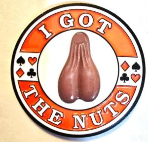 I Got The Nuts Poker Card Protector, Lucky Charm Chip for Texas Hold'em Players, Novelty Gaming Accessory Heavy Metal Funny Great Gift
