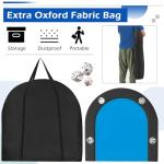 ECOTOUGE Foldable Poker Table, 8 Players Poker Gaming Table w/Stainless Steel Cup Holder & Portable Storage Bag, Folding Oval Texas Holdem Table for Blackjack, Casino Game, Fully Assembled, Blue