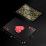 INTEGEAR 2 Decks Plastic Playing Cards, Premium Plastic Waterproof Black Playing Poker Cards Professional Luxury Deck of Cards for Adults