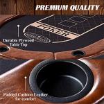 Barrington Charleston 10 Player Folding Poker Table, Oval Card Table, Casino Style Tournament Poker Table with Padded Rails and Cup Holders