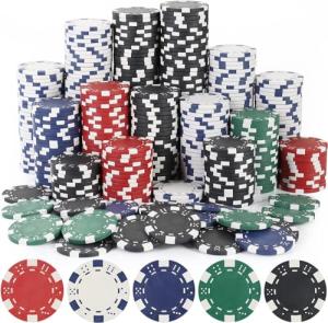 LUOBAO 11.5 Gram Poker Chips Casino Poker Chip for Texas Hold'em, Blackjack Chips,Casino Poker Games Kit,Bulk Poker Chips Set for Card Board Game,Gambling Chips