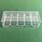 Poker Chip Holder Tray Racks - 1Pack Clear Acrylic Chips Rack Case with Cover Poker Table Accessories