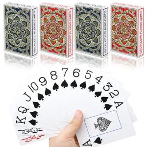 Metsyth Plastic Waterproof Playing Cards 4 Pack Poker Card Jumbo Large Print Playing Cards for Adults Seniors Bulk Decks of Cards Set Poker Cards