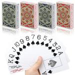 Metsyth Plastic Waterproof Playing Cards 4 Pack Poker Card Jumbo Large Print Playing Cards for Adults Seniors Bulk Decks of Cards Set Poker Cards