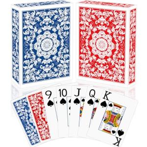 Metsyth Playing Cards,Deck of Cards,Playing Card 2 Pack,Poker Cards Set,Jumbo Large Print Playing Cards for Adults Seniors,Card Games for Family Game Night Party (Blue and Red)