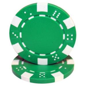 Brybelly Clay Composite Striped Dice 11.5-gram Poker Chips (100-pack) - Blank Non-denominated Poker Chips - Custom Cash Games and Home Casino Poker Nights (Green)