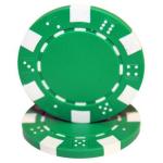 Brybelly Clay Composite Striped Dice 11.5-gram Poker Chips (100-pack) - Blank Non-denominated Poker Chips - Custom Cash Games and Home Casino Poker Nights (Green)