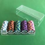 Poker Chip Holder Tray Racks - 1Pack Clear Acrylic Chips Rack Case with Cover Poker Table Accessories