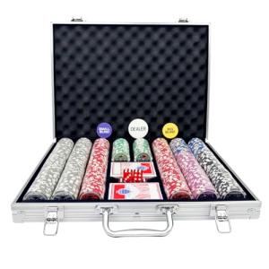 AIBETOMG Poker Chips with Numbers,500Pcs Poker Chips Set with Aluminum Travel Case,11 Gram Casino Poker Set for Texas Holdem, Blackjack