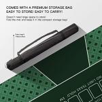 YUZPKRSI 70 x 35 Inch Poker Mat, 8 Players Texas Hold'em Poker Rubber Mat Poker Topper for Tables, Folding Portable Poker Table Top Layout w/Carrying Bag for Poker Games, Blackjack, Casino