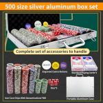 AIBETOMG Poker Chips with Numbers,500Pcs Poker Chips Set with Aluminum Travel Case,11 Gram Casino Poker Set for Texas Holdem, Blackjack