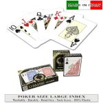 DA VINCI Luna, Italian 100% Plastic Playing Cards 2 Deck Set, Poker Size Jumbo Index (Large Print)