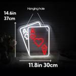 Poker Neon Signs for Wall Decor Led Sign for Poker Room Decor Playing Cards Dice Accessories for Casino Decorations Man Cave Gift