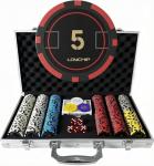 LOYCHIP 300 Piece Poker Set 11.5g Numbered Chips with Aluminum Case 2 Decks Cards Dealer Blind Buttons 5 Dice for Texas Holdem Blackjack Casino Gaming
