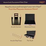 Playzaic (1,000-count) Tournament Bulk Monte Carlo Clay Composite Poker Chips - 13.5-gram Deluxe Casino Quality with Holographic Inlay and Tri-Color Crown Edge Design