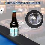 8 Player Oval Poker Table, 72" Foldable Card Table with Storage Bag, Professional Casino Grade Felt & Deep Metal Cup Holders - Portable Folding Game Tables for Texas Holdem, Blackjack, Blue