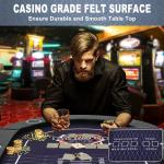 RAYKEEP Poker Table Foldable, 8 Player Folding Poker Tables w/Collapsible Legs, Casino Grade Felt, Padded Rails and Cup Holders, Portable Poker Table for Texas Holdem Poker and Blackjack, 71 Inch