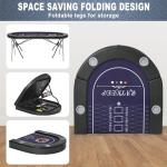 RAYKEEP Poker Table Foldable, 8 Player Folding Poker Tables w/Collapsible Legs, Casino Grade Felt, Padded Rails and Cup Holders, Portable Poker Table for Texas Holdem Poker and Blackjack, 71 Inch