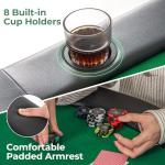 Giantex 8 Player Poker Table Foldable, Folding Card Board Game Table w/8 Cup Holders & Comfy Armrests, Casino Grade Felt, Portable Oval Texas Holdem Blackjack Poker Tables, No Assemble Required