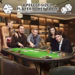 PeakPursuit Oval Poker Table with Collapsible Legs, Blackjack Gaming Tables for 8 Players, Casino Leisure Table with Water-Resistant Cushioned Rail