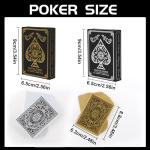 Etyishe Plastic Playing Cards,Waterproof Cards,Deck of Cards,Jumbo Large Print Playing Cards for Adult Senior,Premium Poker Card Set for Fun Pool Beach Party Card Games,Metallic Gold & Silver(2 Pack)
