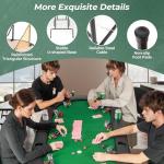 Giantex 8 Player Poker Table Foldable, Folding Card Board Game Table w/8 Cup Holders & Comfy Armrests, Casino Grade Felt, Portable Oval Texas Holdem Blackjack Poker Tables, No Assemble Required