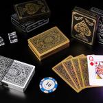 Etyishe Plastic Playing Cards,Waterproof Cards,Deck of Cards,Jumbo Large Print Playing Cards for Adult Senior,Premium Poker Card Set for Fun Pool Beach Party Card Games,Metallic Gold & Silver(2 Pack)