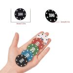 IXIGER Poker Chips Set(200pcs),Poker Chips with Denominations,Plastic Learning Counters Disks and Learning Math Counting Chips, 2PCS Counter chip Holder Game Night Party Supplies