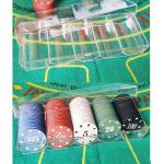 IXIGER Poker Chips Set(200pcs),Poker Chips with Denominations,Plastic Learning Counters Disks and Learning Math Counting Chips, 2PCS Counter chip Holder Game Night Party Supplies