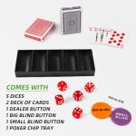 Kiddie Play Poker Chips Set 100 PCS 11.5 Gram Chips with Dice for Texas Hold’em Blackjack Gambling