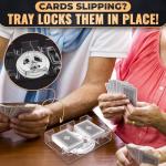 Playing Cards Holder Rotating 360° – Compact Plastic Playing Card Tray for Easy Access 2 Decks with Smooth Rotation | Organizes Multiple Decks for Canasta, Poker & More, Great for Valentines Day Gift