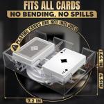 Dual Deck Revolving Canasta Card Holder – 360° Rotating Acrylic card holders for playing cards Tray | Holds 2 Decks for Poker, Bridge & More | Clear, Durable & Easy Access for Home & Casino Games