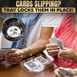 Dual Deck Revolving Canasta Card Holder – 360° Rotating Acrylic card holders for playing cards Tray | Holds 2 Decks for Poker, Bridge & More | Clear, Durable & Easy Access for Home & Casino Games