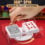 Playing Cards Holder Rotating 360° – Compact Plastic Playing Card Tray for Easy Access 2 Decks with Smooth Rotation | Organizes Multiple Decks for Canasta, Poker & More, Great for Valentines Day Gift